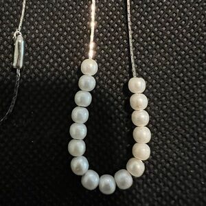 Add A Bead 16 Faux Pearl Silver Tone Necklace 24” threader chain